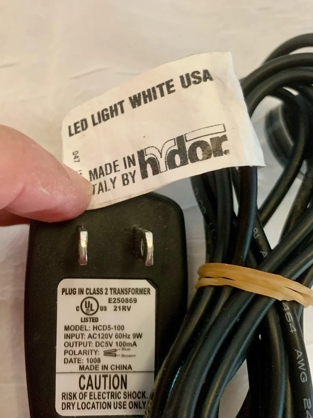 Set of two Clear LED Accent Lights with suction cups. Under water. Power Adapter